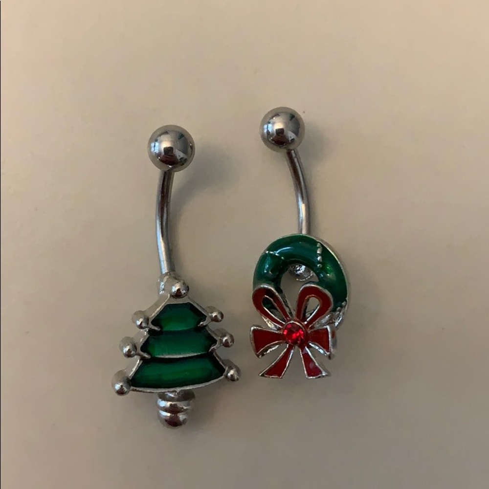 Christmas belly rings